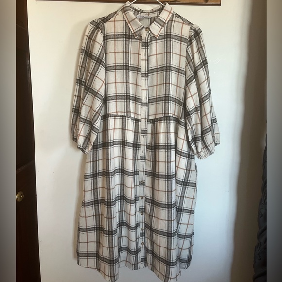 NWOT The Main Street Exchange Knee Length Plaid Dress - Picture 1 of 8